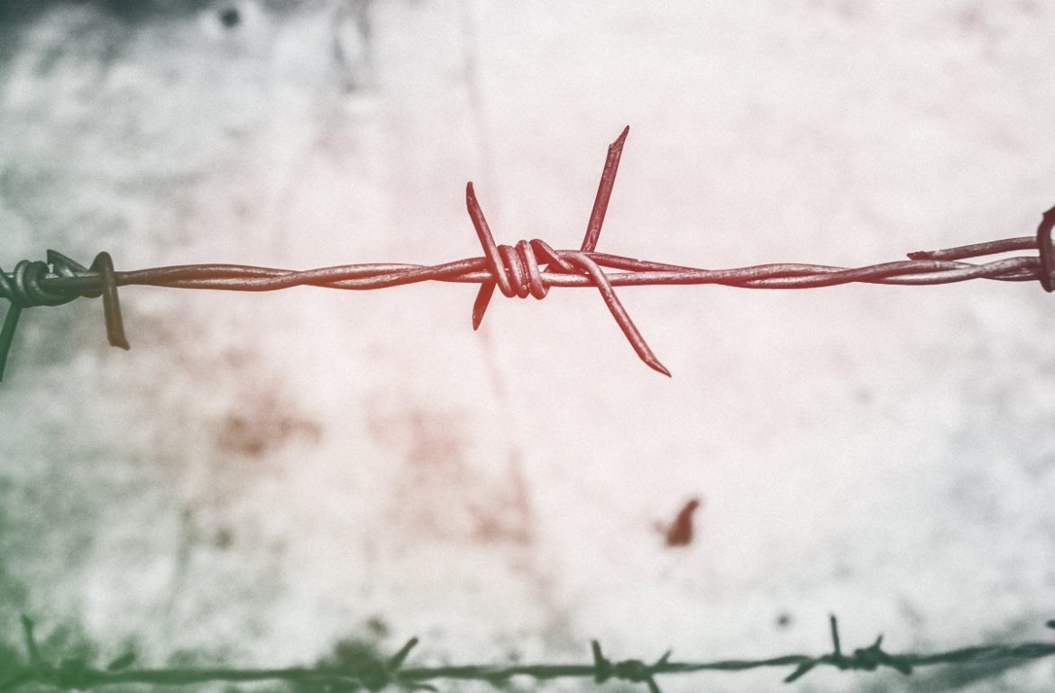 Barbed wire.