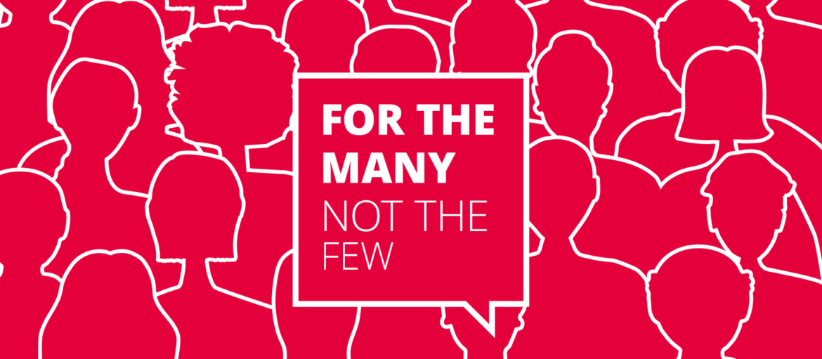 "For the Many, not the Few" cover of 2017 Labour Manifesto.