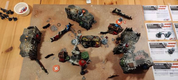 The game board as the Death Korps concede the match.