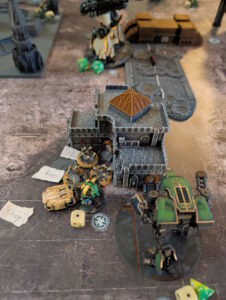 World Eaters prepare to tear down the last Saturnine Dreadnought.